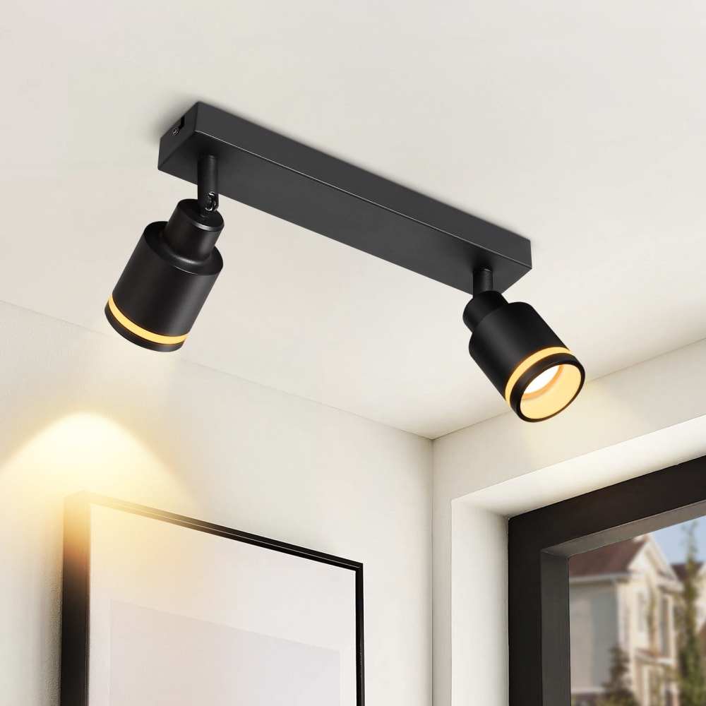 Spot de plafond en fer noir 30x5x15.7cm gu10 — vue 3