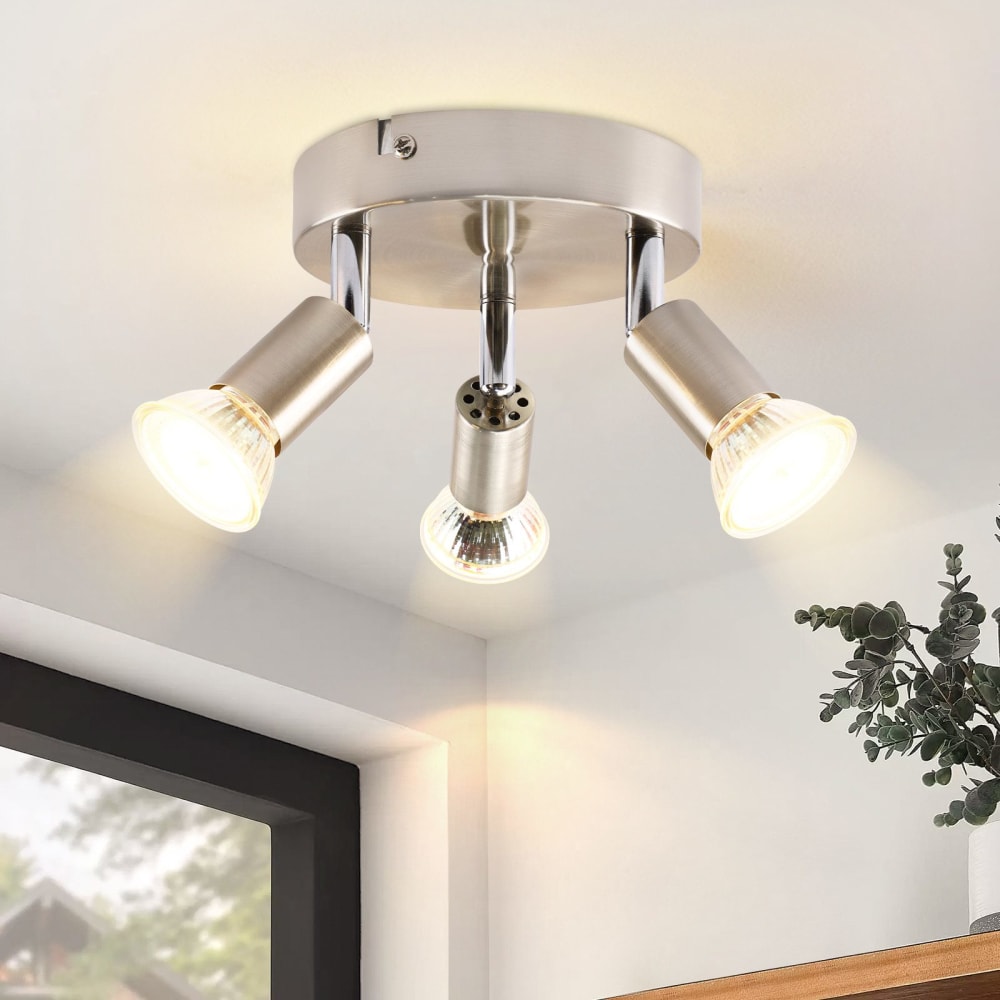 Spot de plafond en fer gris 12x12x8cm gu10 — vue 3