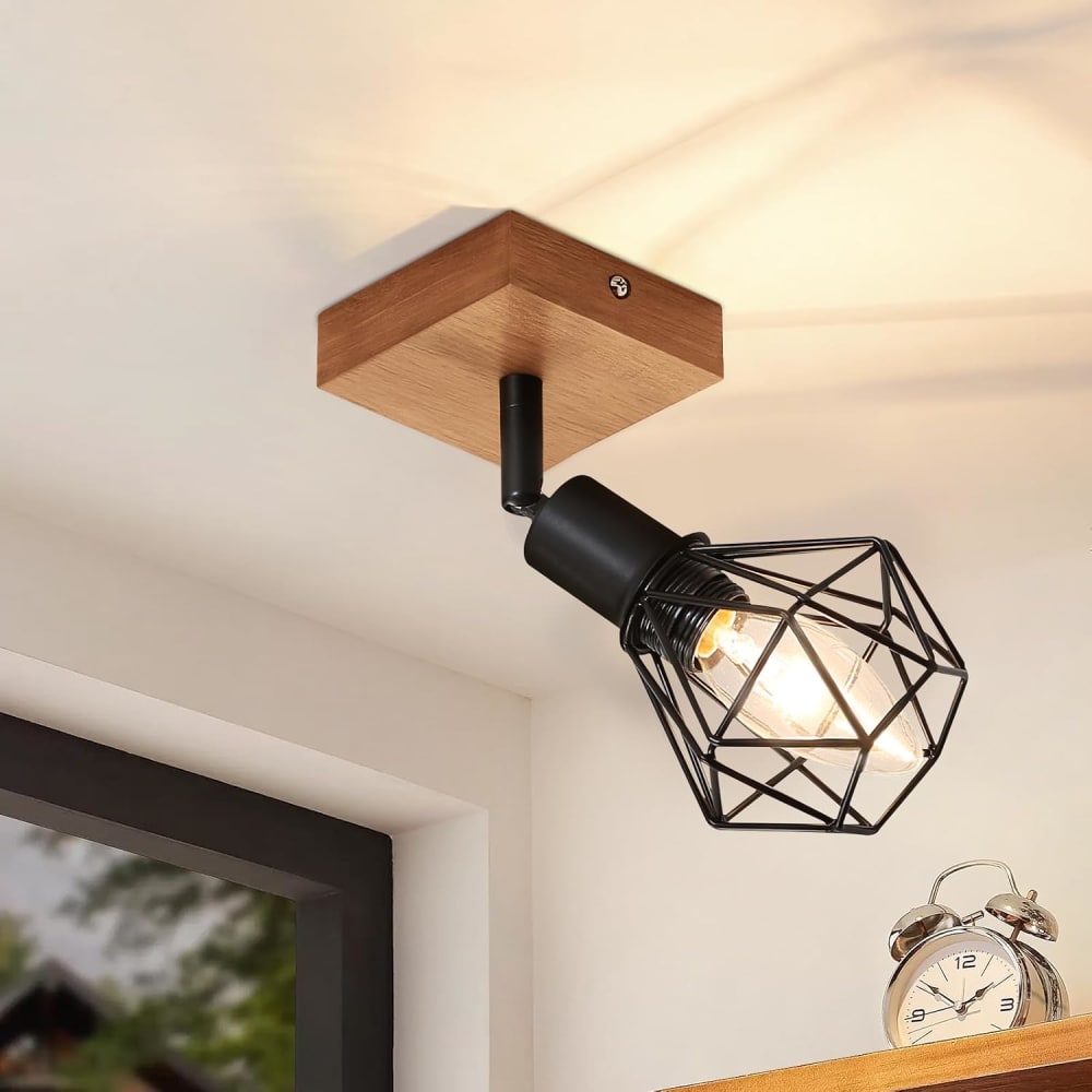 Spot de plafond en fer noir 11x21.5x11cm e14 — vue 3