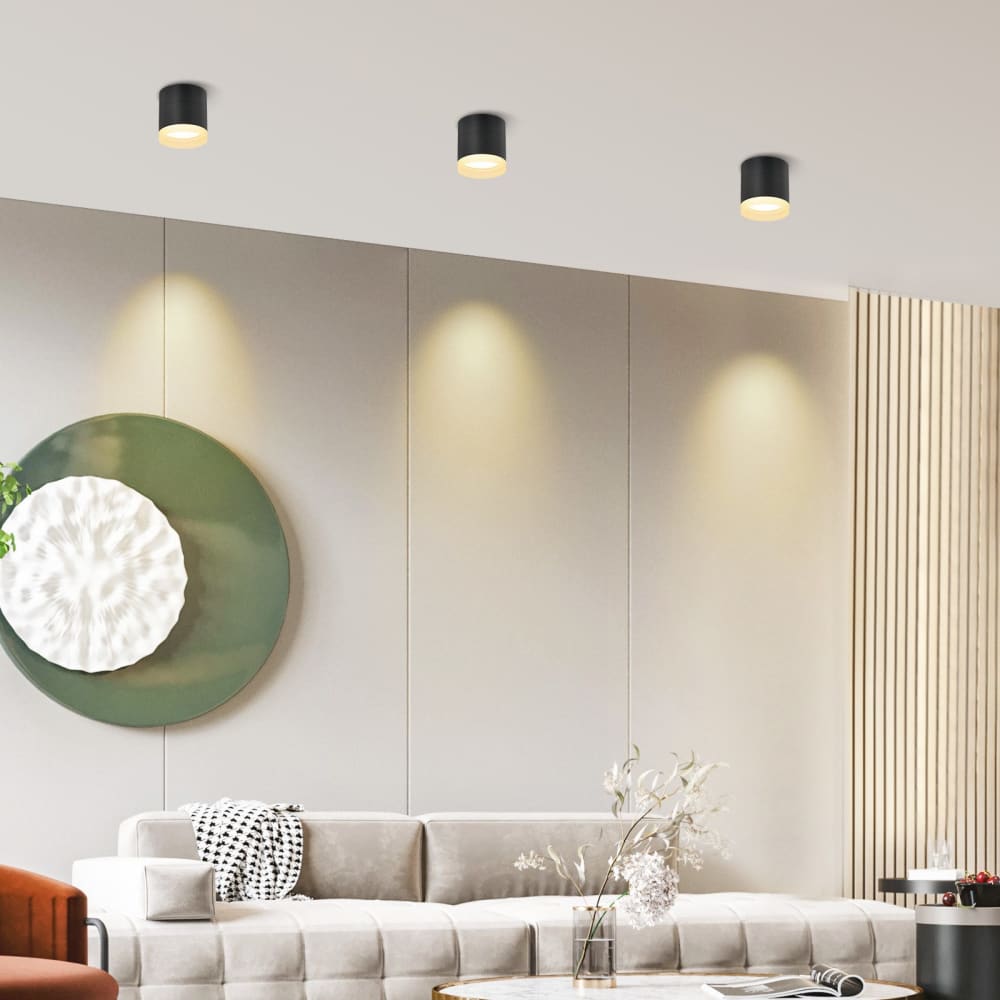 Spot de plafond en aluminium noir 8.3x8.3x8.5cm — vue 3