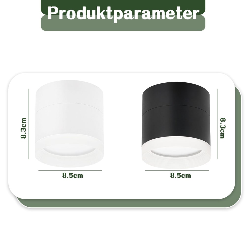 Spot de plafond en aluminium noir 8.3x8.3x8.5cm — vue 4