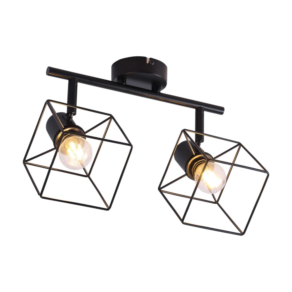 Spot de plafond en fer noir 40.5x17x17cm e14