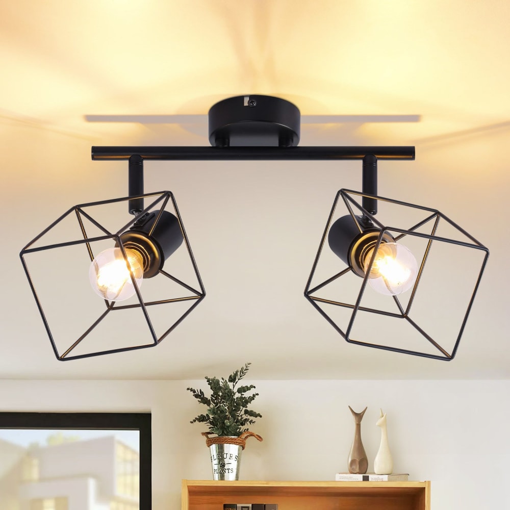Spot de plafond en fer noir 40.5x17x17cm e14 — vue 3