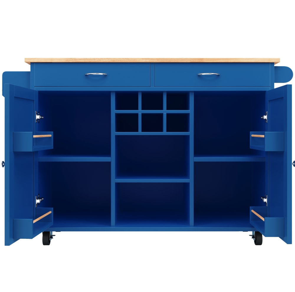 REDOM Kücheninsel aus Spanplatte und Metall mit Stauraum 102x45x92 cm, Blau style modern Blau Metall