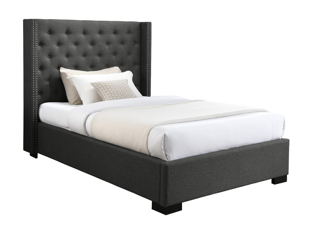 Cadre de lit polyester gris