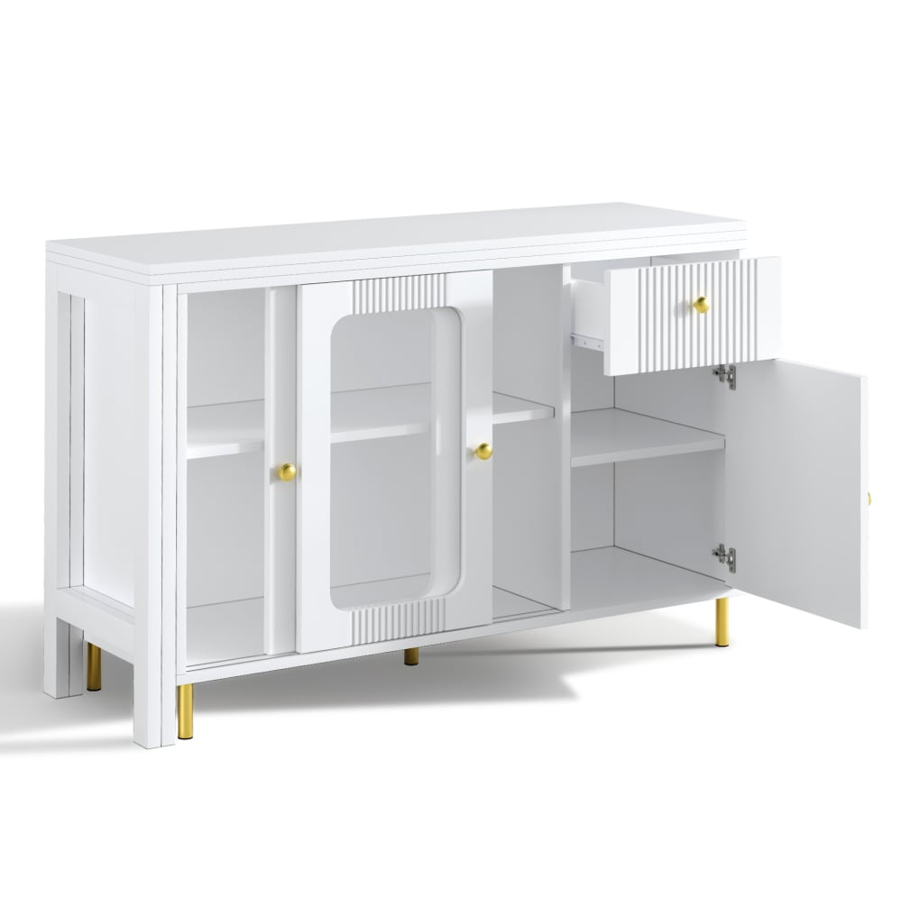 Buffet en mdf avec plateau rabattable blanc 116x40 cm