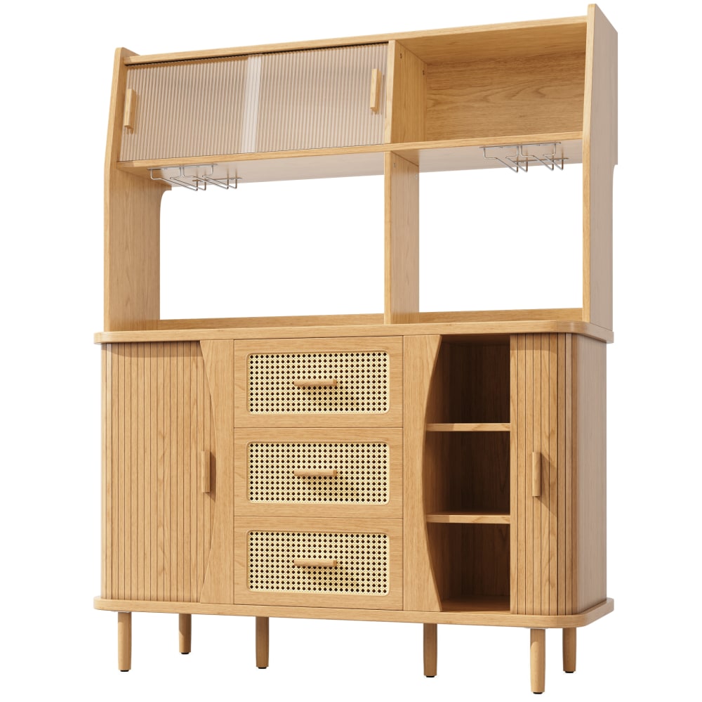 Buffet en panneau de particules avec portes coulissantes bois