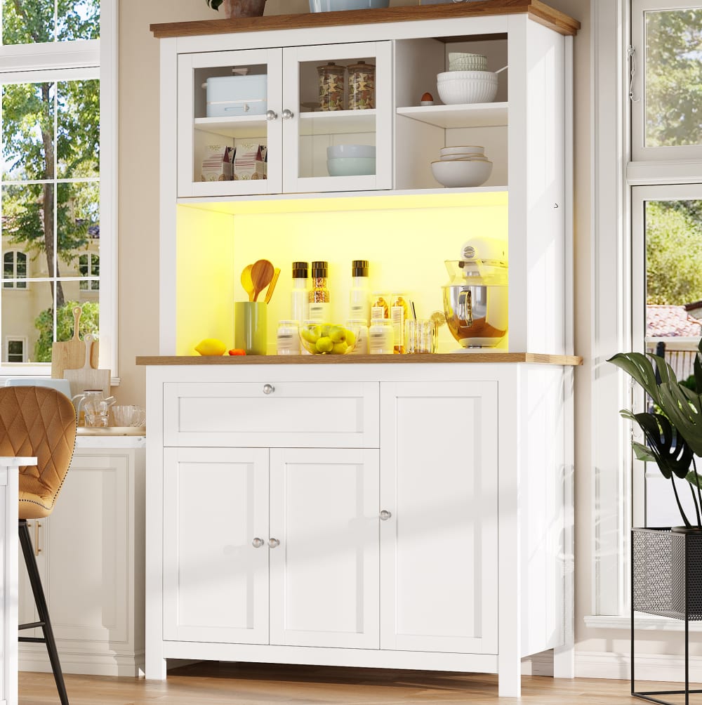 Küchenschrank aus Spanplatte mit LED-Beleuchtung 104x40x180 cm,