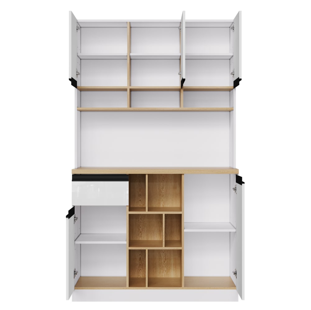 REDOM Sideboard aus Spanplatte mit Schubladen und Kippschutz, Weiß style modern Weiß Spanplatte