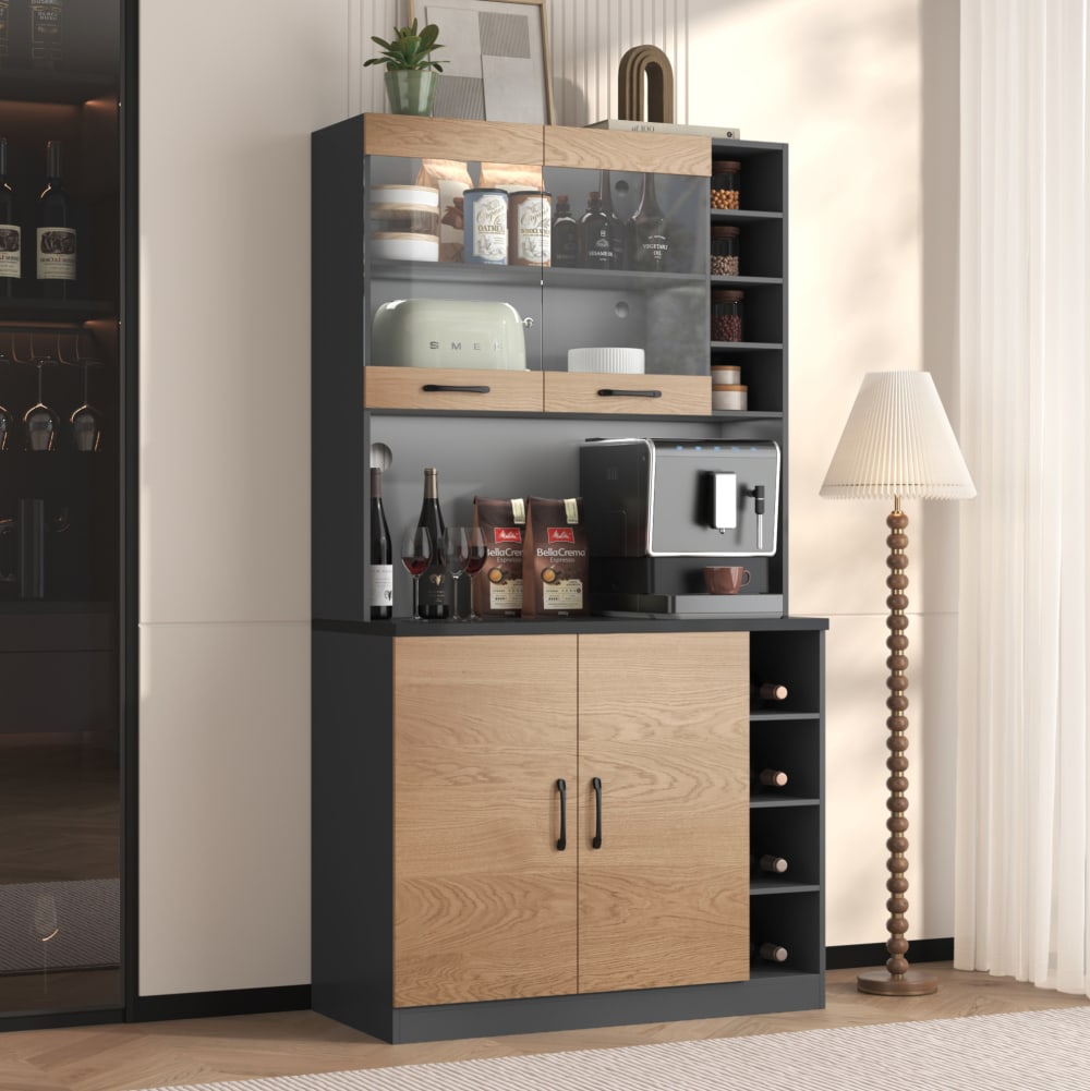 Küchenschrank aus MDF mit LED-Beleuchtung 100x47x187 cm,