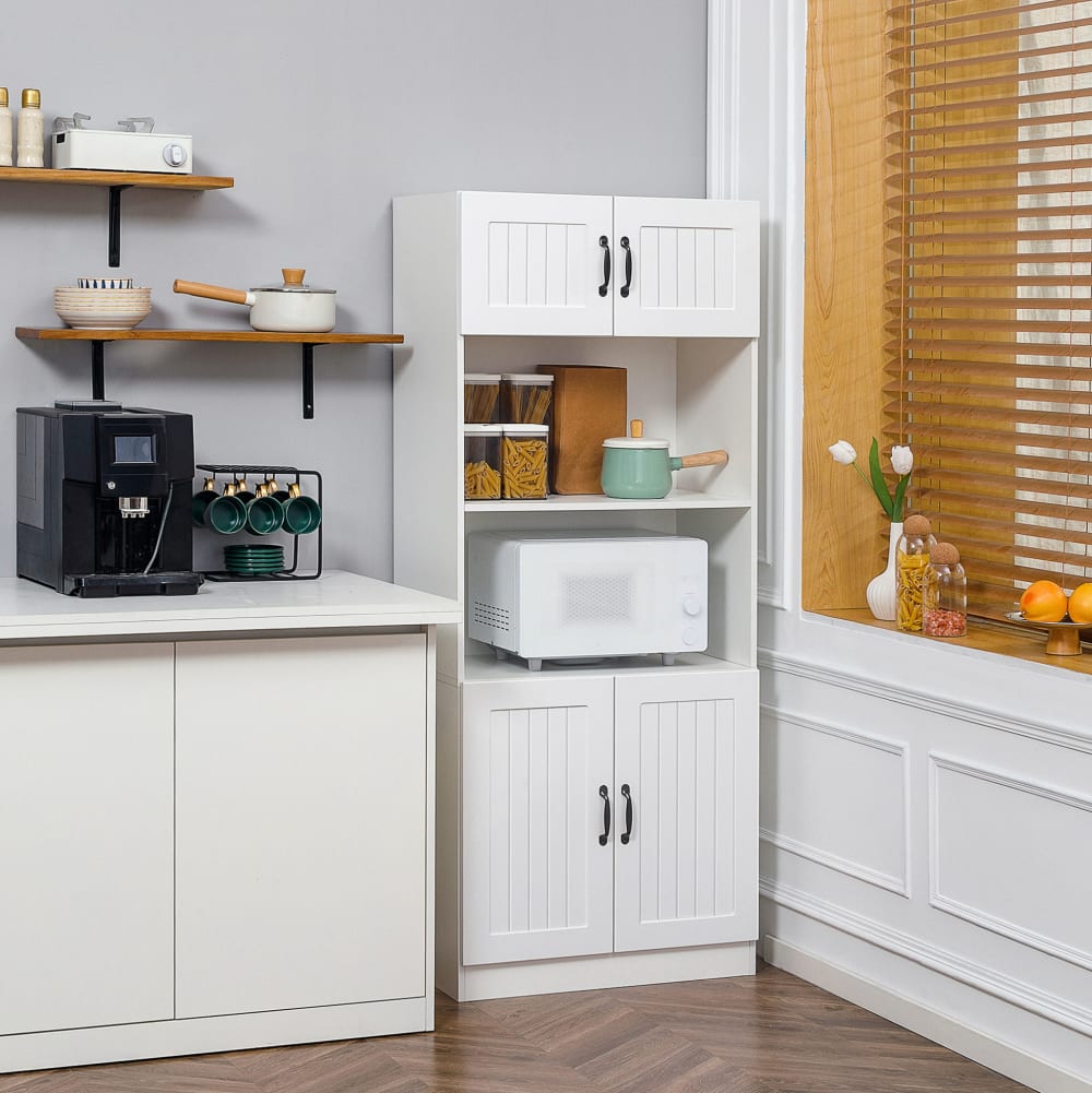 Küchenschrank aus MDF mit verstellbaren Böden 70x40x170 cm, Weiß