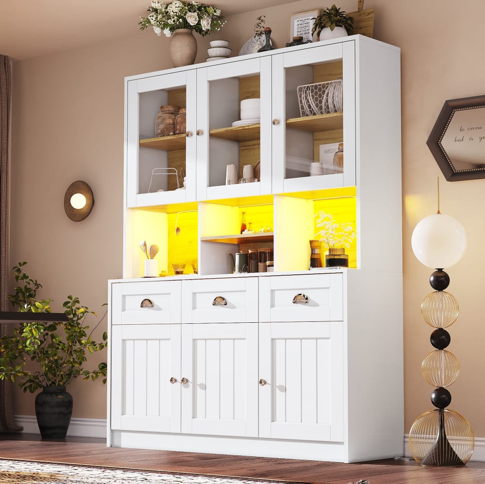 Küchenschrank aus Spanplatte mit LED-Beleuchtung 140x40x175 cm,