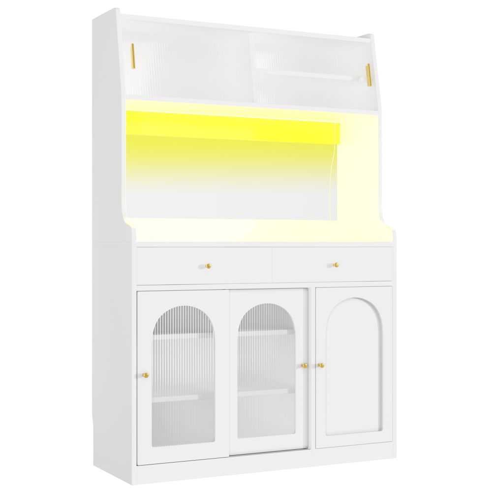 Buffet haut en mdf et panneaux de particules blanc 120x40x180 cm