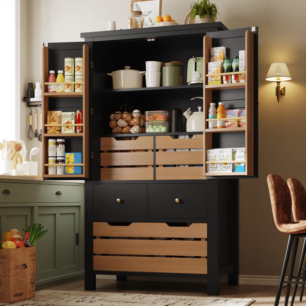 Sideboard aus MDF und Metall mit 5 Schubladen 80x40x140 cm,