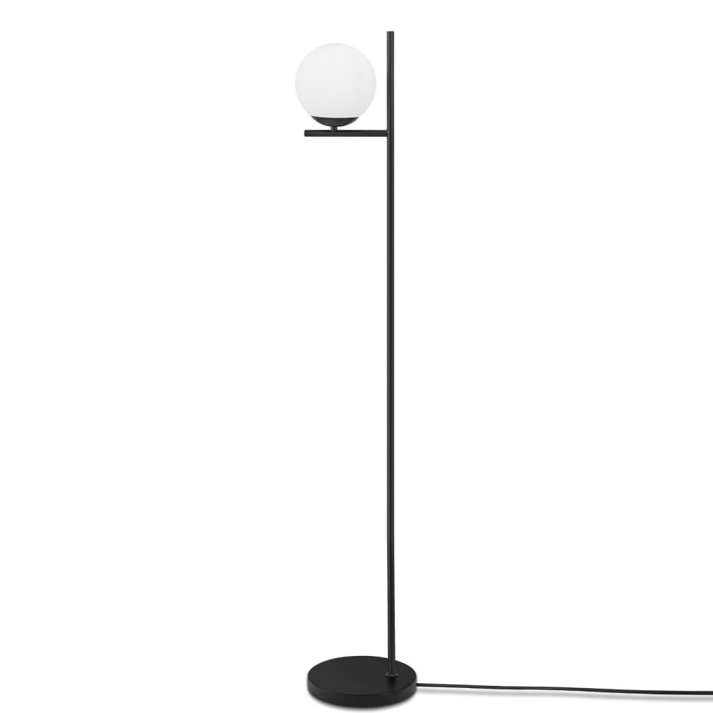ZMH Stehlampe Eisen Glas 25x25x150cm Schwarz E27 style modern Schwarz Stahl