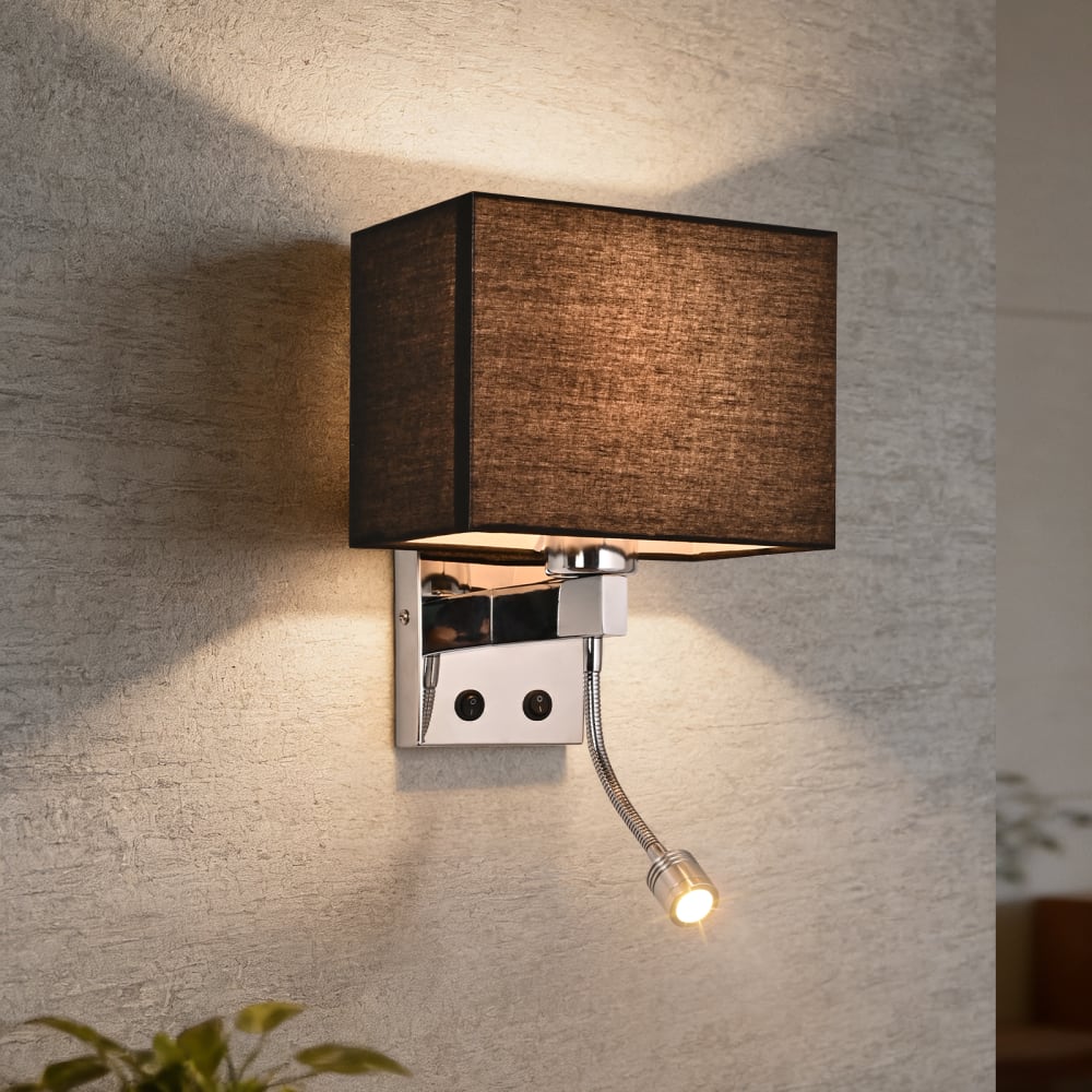 Applique murale fer noir 35x17x20cm led — vue 3