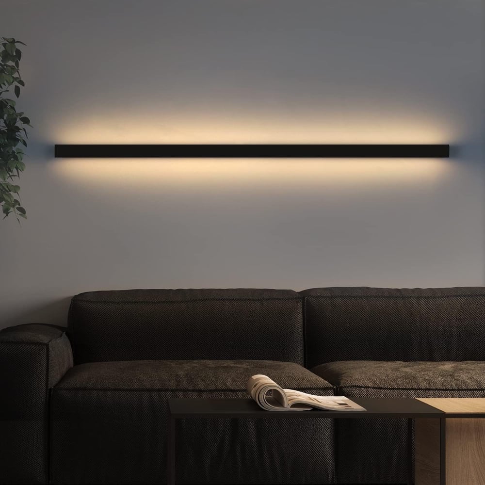 Applique murale aluminium noir 2.5x3.8x100cm led — vue 3