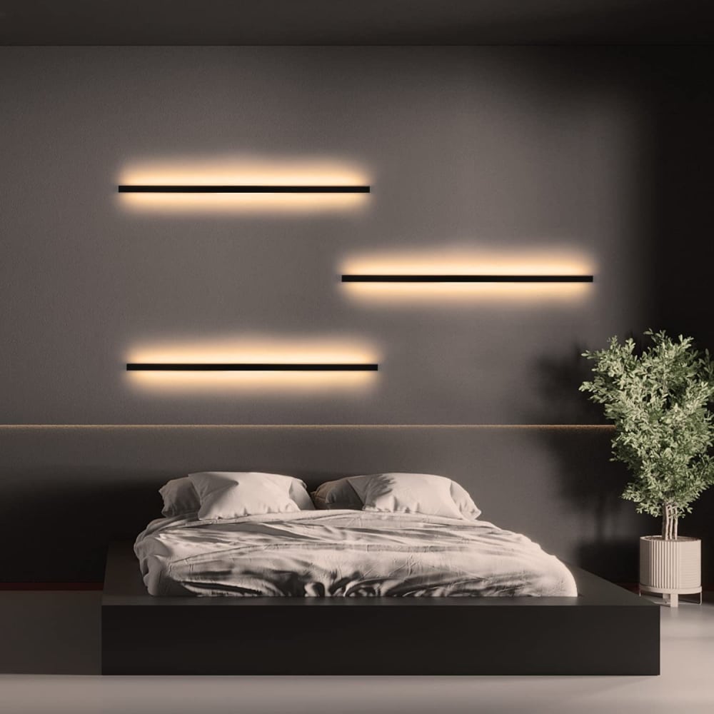 Applique murale aluminium noir 2.5x3.8x100cm led — vue 4