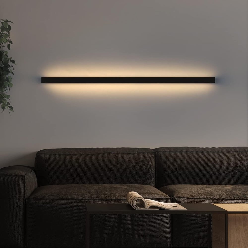 Applique murale aluminium noir 2.5x3.8x80cm led — vue 3