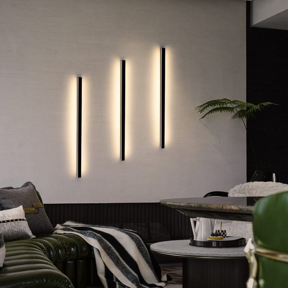 Applique murale aluminium noir 2.5x3.8x80cm led — vue 4