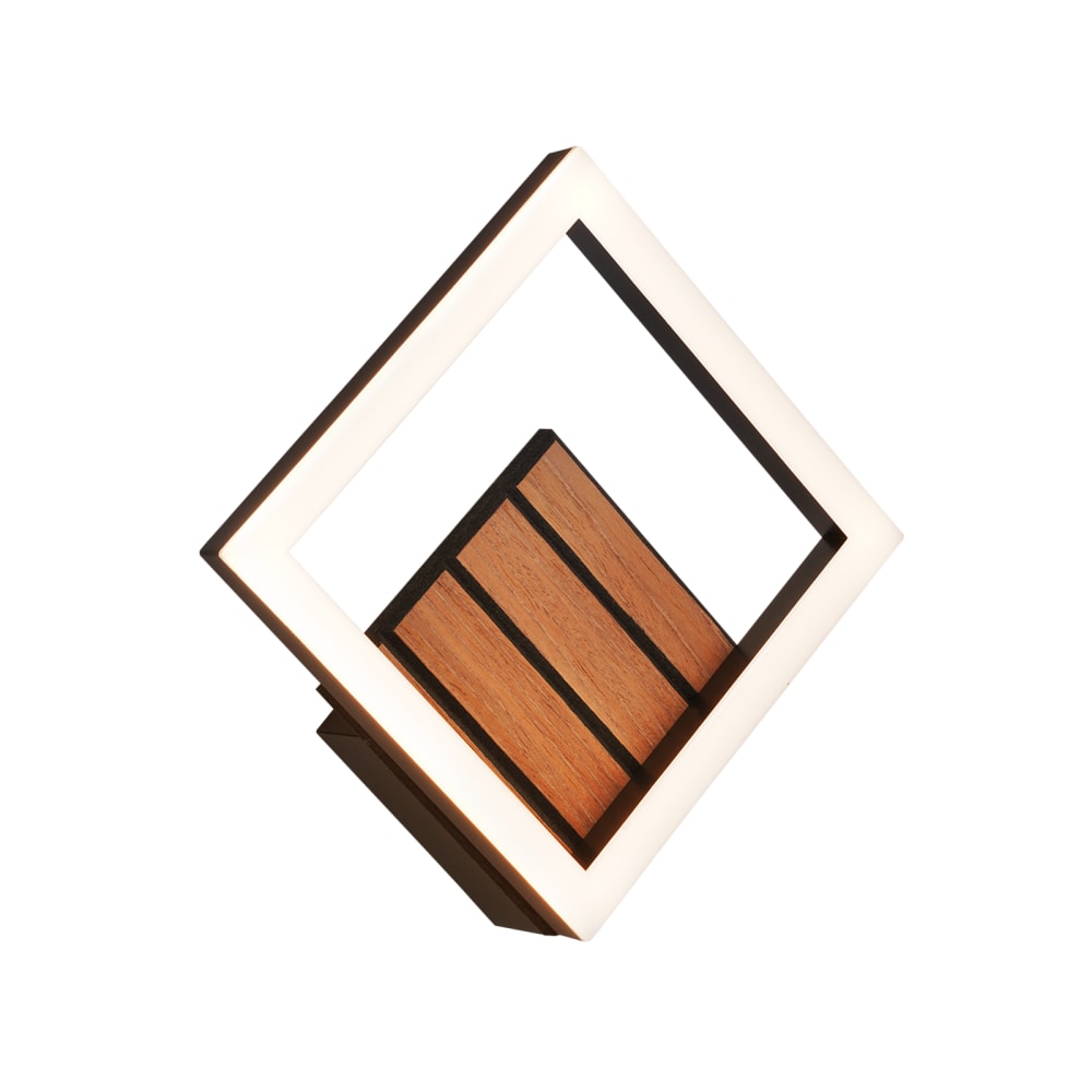 Applique murale fer noir 17x17x6cm led