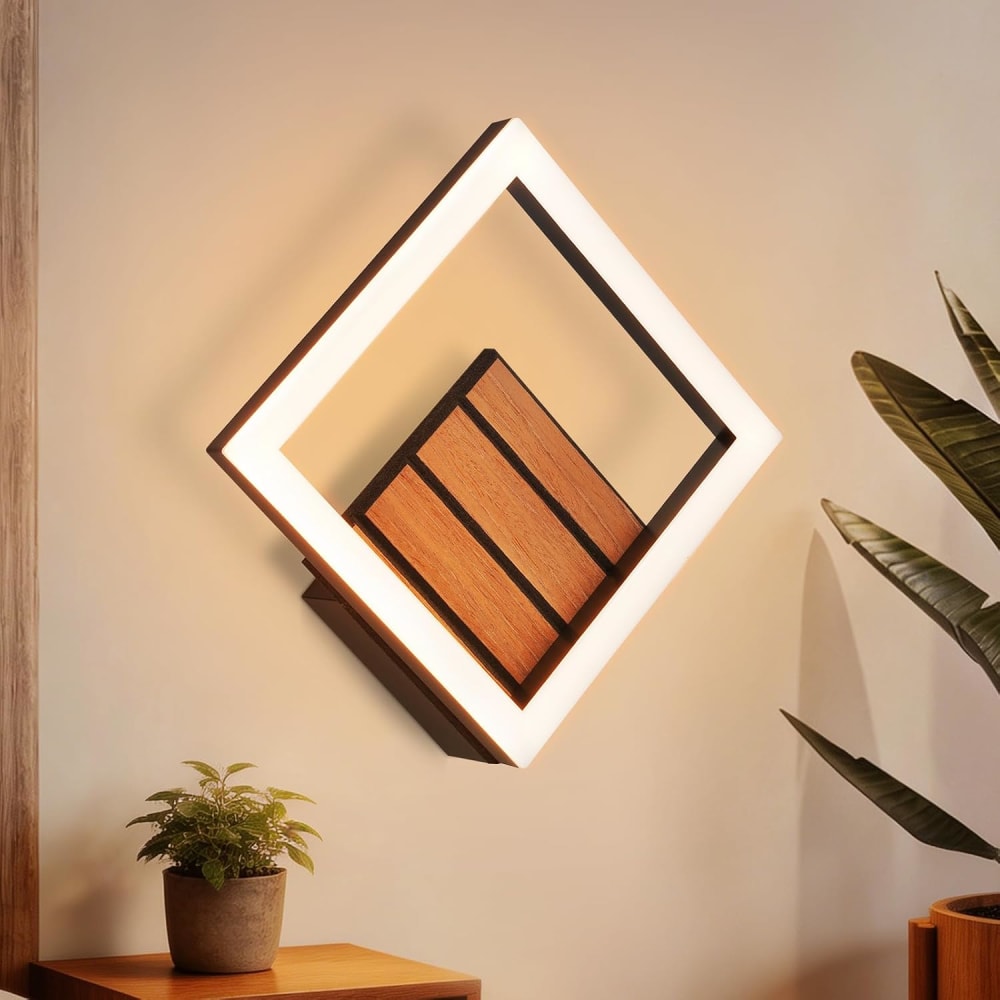 Applique murale fer noir 17x17x6cm led — vue 3