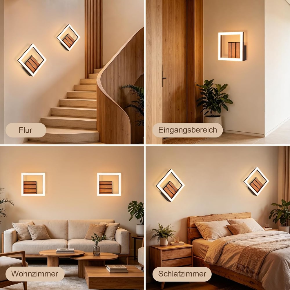 Applique murale fer noir 17x17x6cm led — vue 4