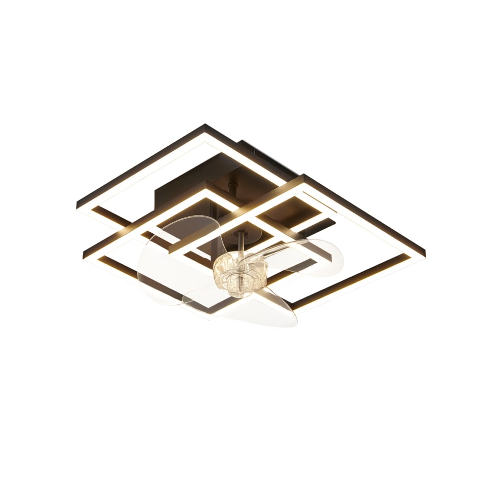 Ventilateur de plafond led en fer 37x37x16,5 cm noir 29w