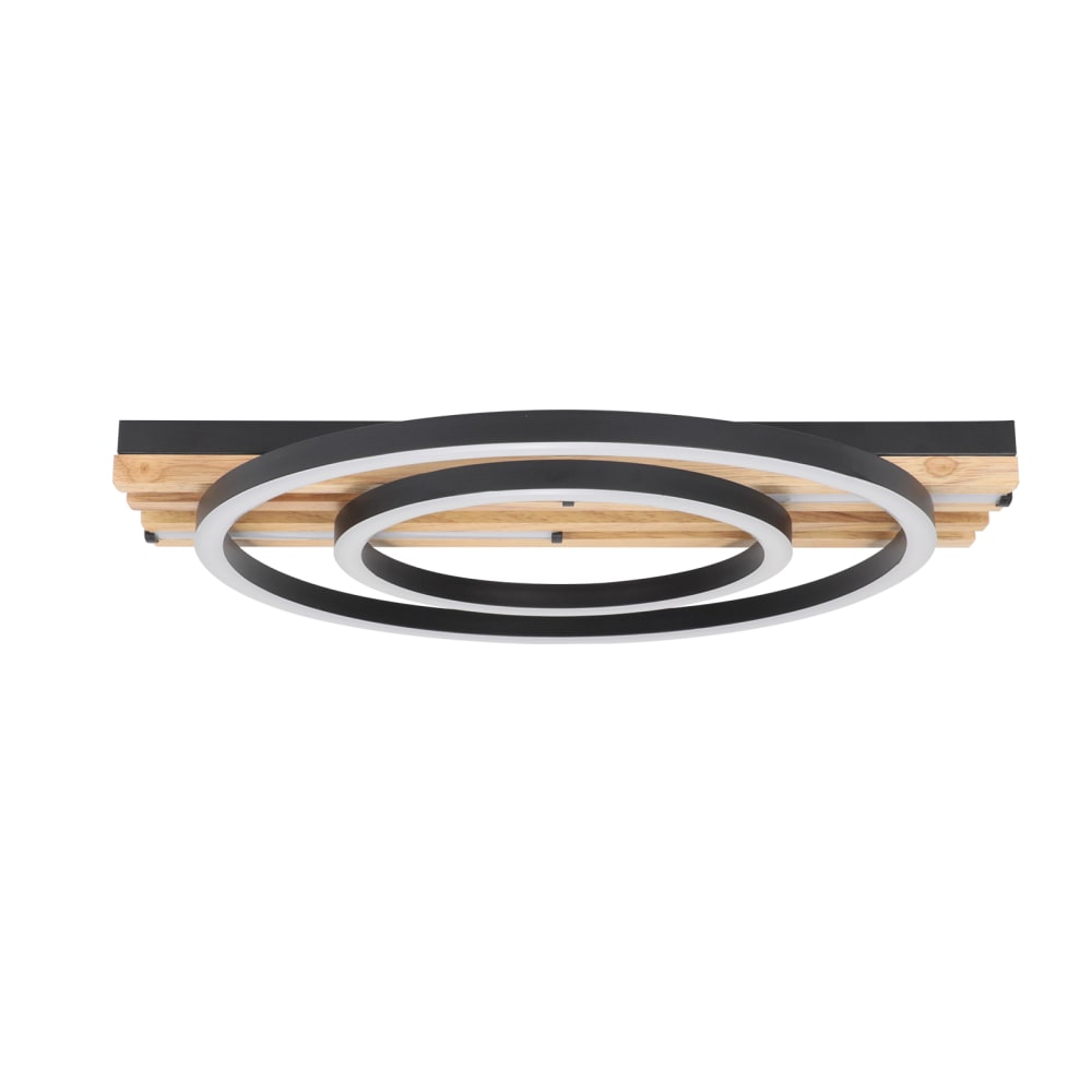 Plafonnier aluminium noir 38x32x6.8cm led 34w