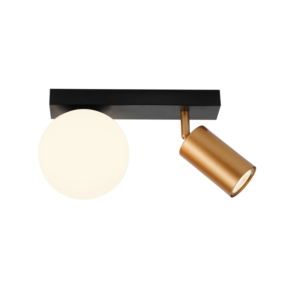 Spot de plafond fer doré 25x13x17.5cm e14 2 flammes