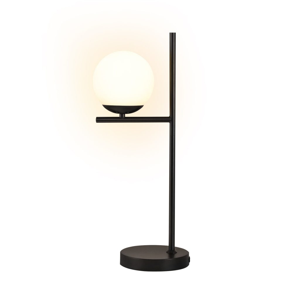 Lampe de table fer verre noir 26x21x30cm e27