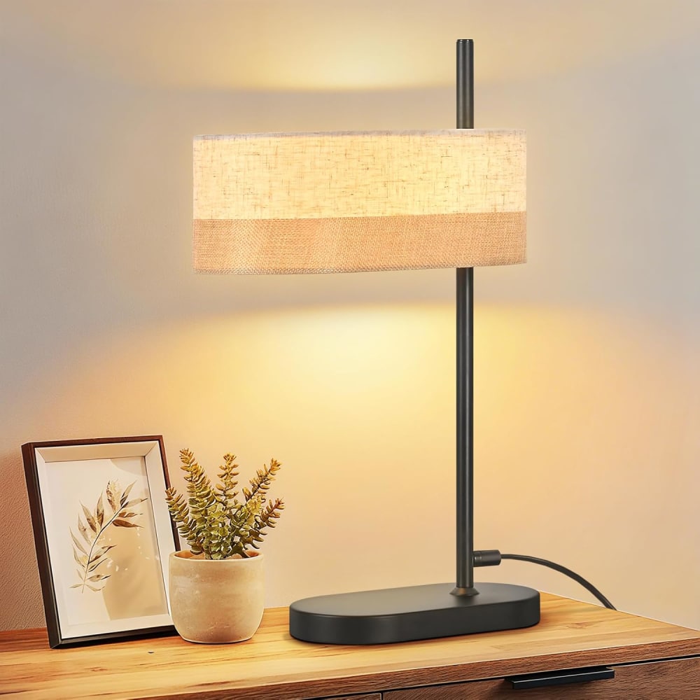 Lampe de table fer marron 27.5x21x44.5cm e14 — vue 3