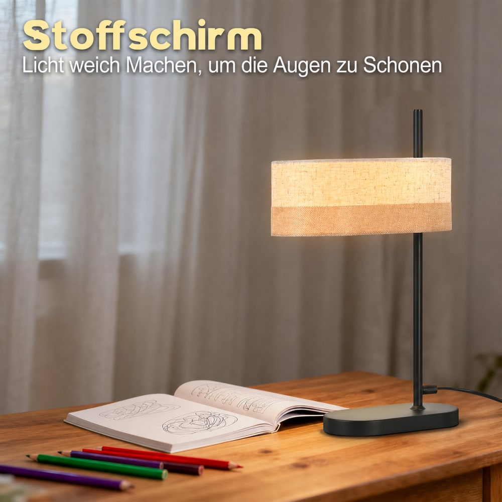 Lampe de table fer marron 27.5x21x44.5cm e14 — vue 4