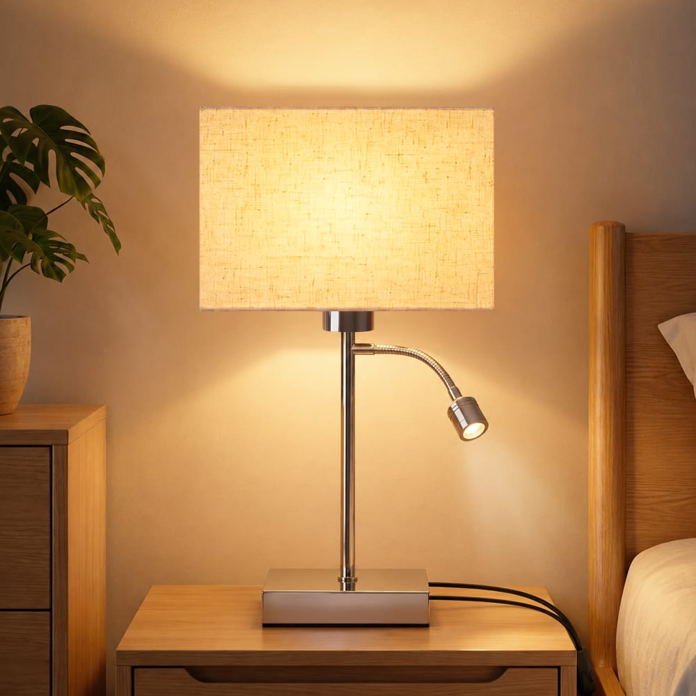 Lampe de table fer marron 20x13x38cm e27 — vue 3
