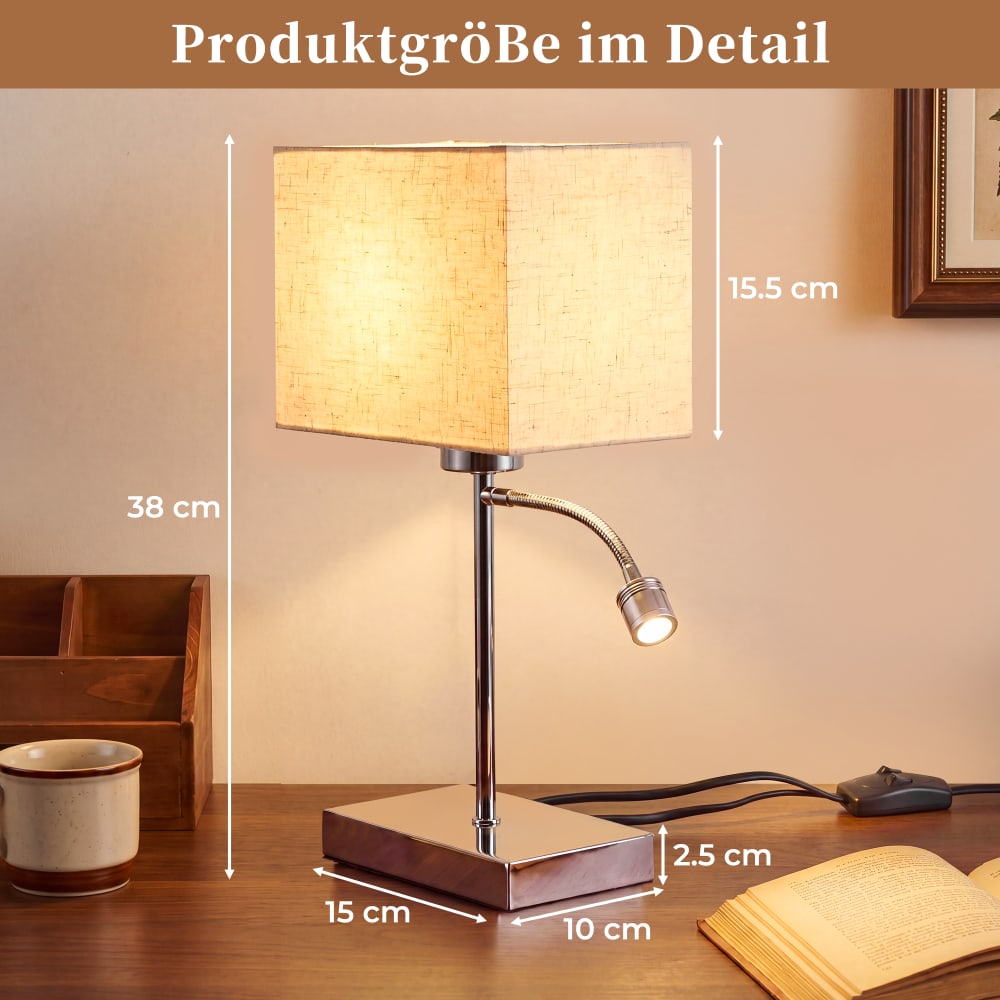 Lampe de table fer marron 20x13x38cm e27 — vue 4