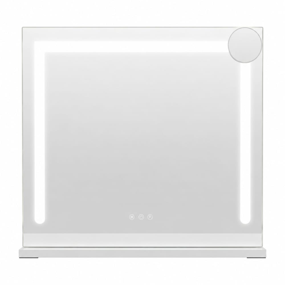 ZMH Tischspiegel mit Beleuchtung glas 80x60cm weiß 19W style modern Mädchen -