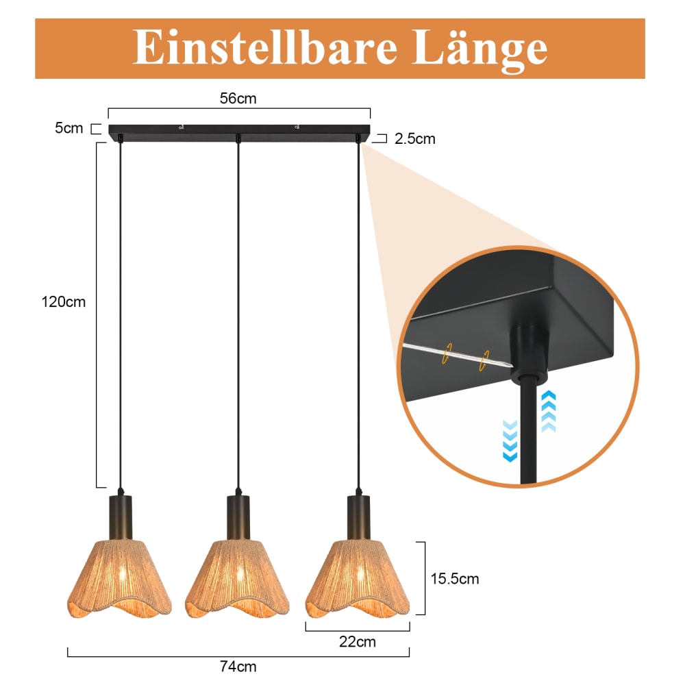 Suspension en fer, papier et pvc, noir mat et marron, h.120cm — vue 4