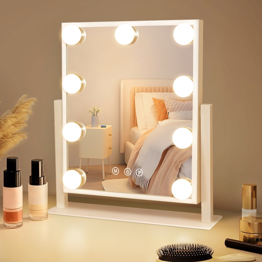 Lampe de table fer verre blanc 30.5x33.5x8cm led — vue 3