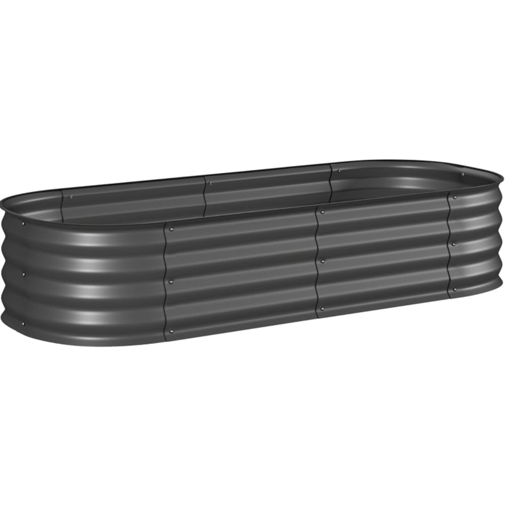 REDOM Hochbeet aus Stahl mit offenem Boden 150x62x30 cm, Dunkelgrau - Metall