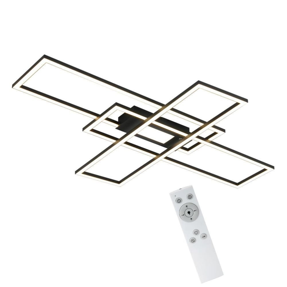 Plafonnier aluminium noir 99x70x7cm led 50w
