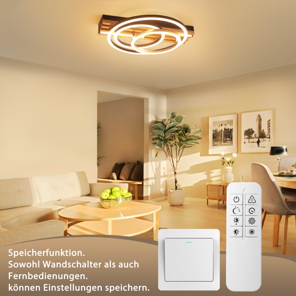 Plafonnier aluminium noir 38x32x8.8cm led 44w — vue 4