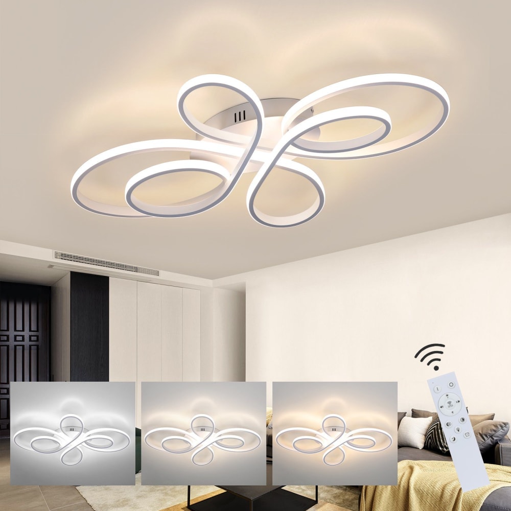 Plafonnier aluminium blanc 80x50x8.5cm led 78w — vue 3