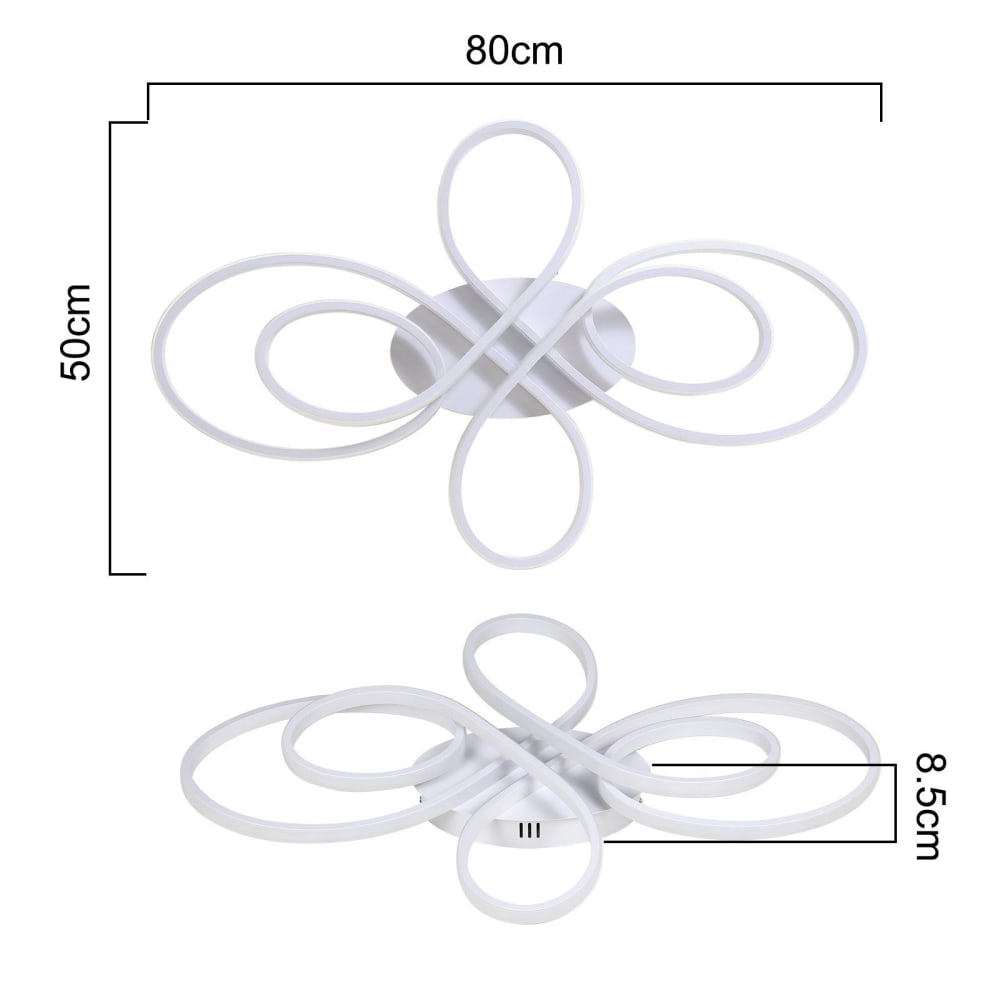 Plafonnier aluminium blanc 80x50x8.5cm led 78w — vue 4