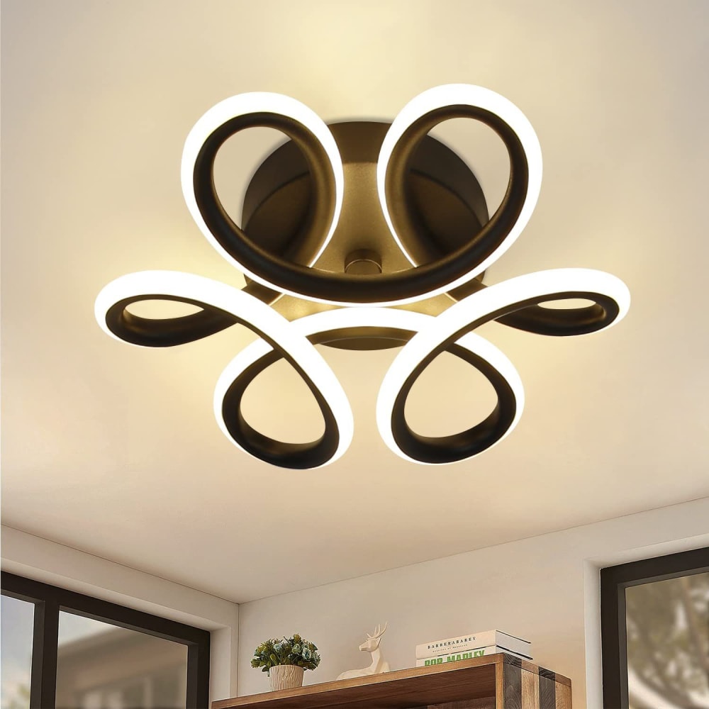Plafonnier fer noir 25x22.5x8.5cm led 26w — vue 3