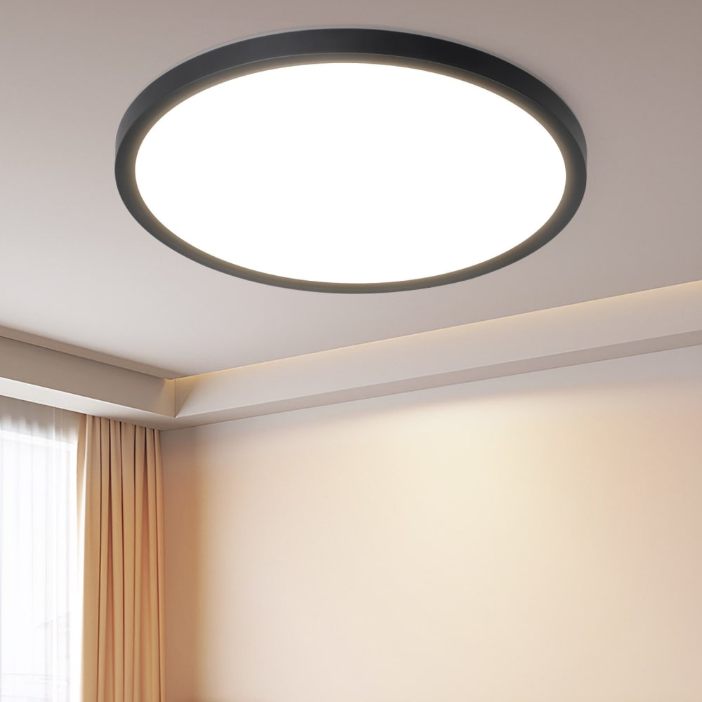 Plafonnier plastique noir 30x30x2.6cm led 24w — vue 3
