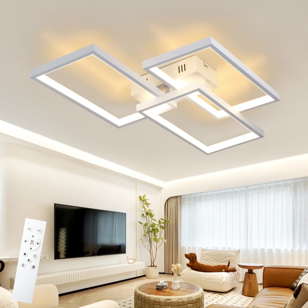 Plafonnier fer blanc 80x53.5x8cm led 72w — vue 3