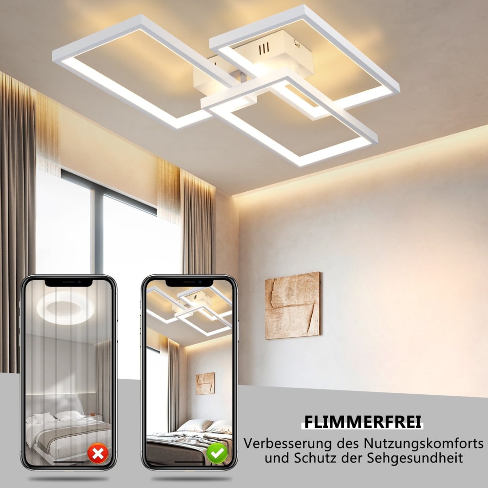 Plafonnier fer blanc 80x53.5x8cm led 72w — vue 4