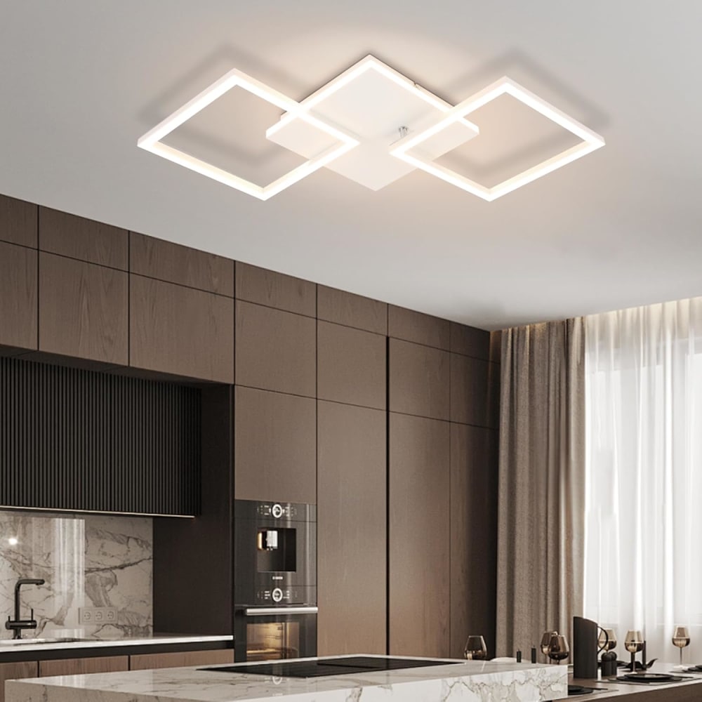 Plafonnier fer blanc 62.8x29.5x7.4cm led 32w — vue 4