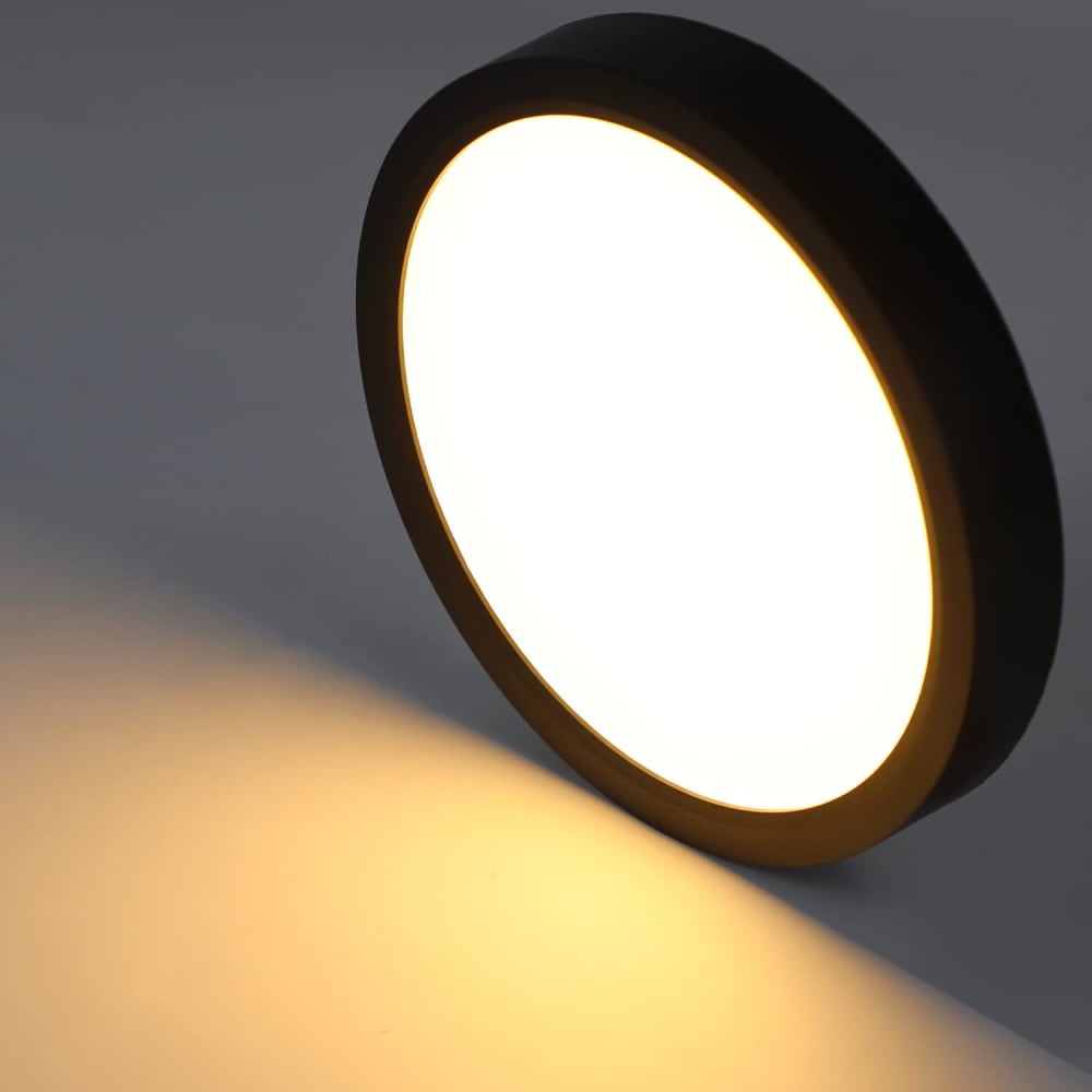 Plafonnier plastique noir 17x17x2.5cm led 8w — vue 4