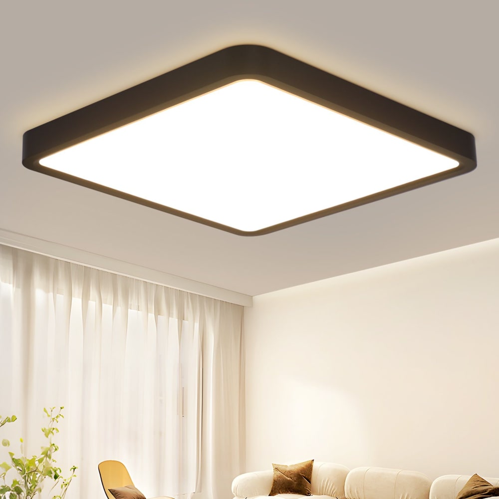 Deckenleuchte Plastik 23x23x2.4cm Schwarz LED 3000K 18W - Maisons